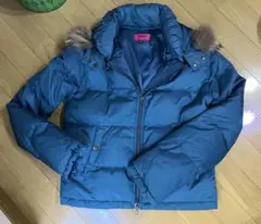 OZOC ショートダウンジャケット　フード付き　ターコイズブルー