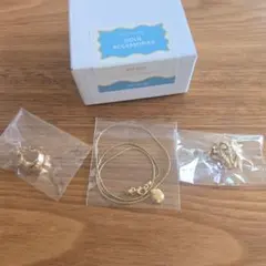 3coins アクセサリー3点セット　ネックレス　ピアス　ゴールド