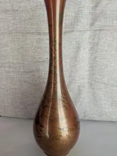 古銅　銅製 茶道具 華道具　一輪挿し　細長いデザイン　インテリア 銅製 一輪挿し 花瓶 華道 茶道具 - メルカリ