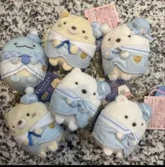 【新品・タグ付】すみっコぐらし おべんきょう ぶらさげぬいぐるみ レア 6点