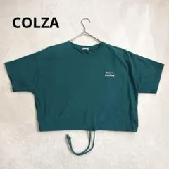 ハニーズ COLZA クロップド丈 裾ドロスト ロゴTシャツ Mサイズ　グリーン