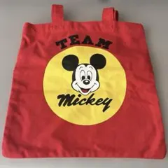 Mickey トートバッグ　赤　キャンバストート　ディズニー　ミッキー　レトロ