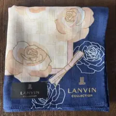 LANVIN COLLECTION ハンカチ ローズ柄 ネイビーのサムネイル