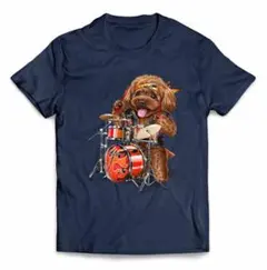 プードル レッド 犬 いぬ ドラム コンサート ライブ 半袖 Tシャツ メンズ