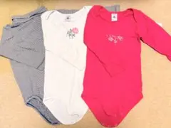 【美品】プチバトー　ロンパース　24m/86cm 3点セット