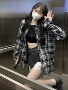 SHEIN シーイン　長袖　ルーズシャツ　S