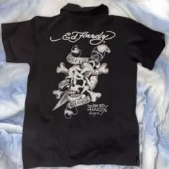 Ed Hardy ポロシャツ 背面ロゴ スカル 刺繍 ブラック 平成 y2kのサムネイル
