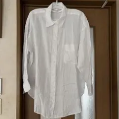 H&M リネン ホワイトシャツ Lサイズ