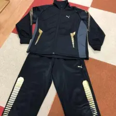 プーマ PUMA ジャージ 黒 ゴールド 上下セット 130