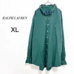 【ラルフローレン】クラシックフィット 緑 刺繍ロゴ 綿100% 希少 XL相当のサムネイル