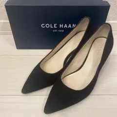 COLE HAAN パンプス 黒スエード 24.5cm ウォータープルーフ