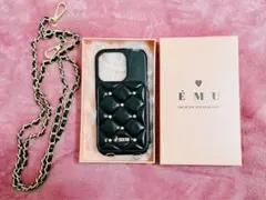 ÉMU ブラック キルティング iPhoneケース iPhone 15 pro