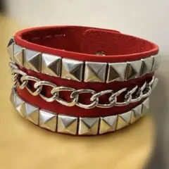 Rare スタッズパッチワーク ブレスレット ケムリ パイソン 本革 - メルカリ