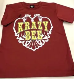 KRAZY BEE バーガンディ　プリント Tシャツ