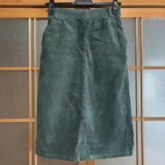 ダークグリーン コーデュロイ タイトスカート