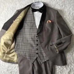 極美品✨ タキシード セット L〜XL相当 ブロンズ系 前撮り 結婚式 