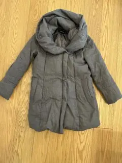 中綿ジャケット ダウンコート グレー ボリュームネック 防寒着