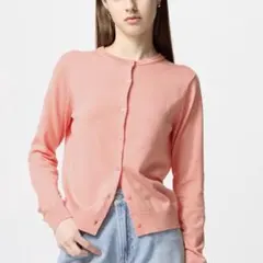 【完売品】　UNIQLO ユニクロ　UVカットクルーネックカーディガン　ピンク