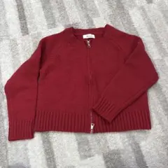 赤 ニットカーディガン M