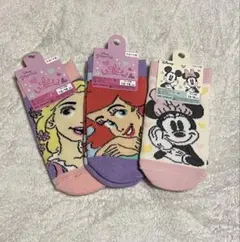 ディズニープリンセス 女の子キッズ靴下 3足セット 13-16cm まとめ売り