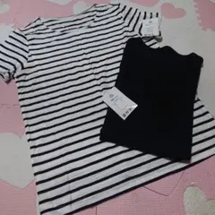 新品 マタニティ 半袖 tシャツ ボーダー 黒 M L 授乳服 パジャマ