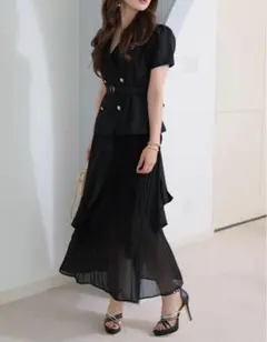 LIPSERVICE ジャケットレイヤードプリーツワンピース