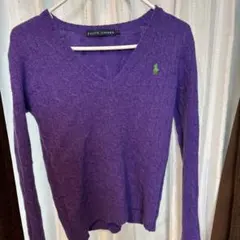 Ralph Lauren 紫色 Vネック セーター Sサイズ
