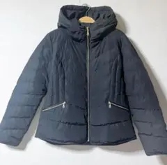 noa-ge フード付ダウンジャケット　ブラック黒 ジップアップ　キルティング