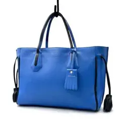 《超美品》LONGCHAMP ロンシャン ペネロペ トートバッグ タッセル 青系のサムネイル