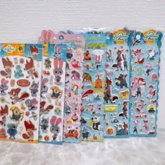 6枚セット　ズートピア　クッションシール　ステッカー　ディズニー　バラ不可