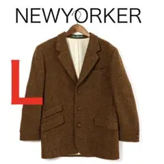 H4783◾️ニューヨーカー　ツイード　３釦ジャケット　Y2K