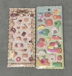 スイーツ・動物イラストシール 2セット　マシュマロ　ぷくぷく