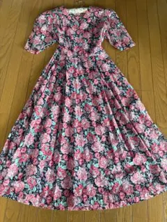 leur logette ルールロジェット 花柄ワンピース パフスリーブワンピ