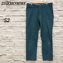 23区HOMME【52】カジュアルパンツ ストレート コットンブレンド グリーンのサムネイル