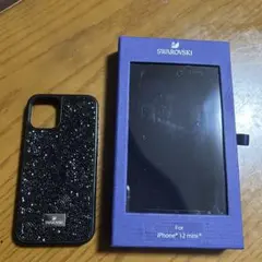 iPhoneケース　iPhone12mini スワロフスキー　ブラックのサムネイル