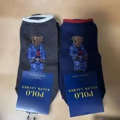 POLO クマ刺繍 ソックス 25～27cm 2足セット