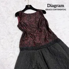 グレースコンチネンタル ダイアグラム 総レース トップス ラメ 刺繍 袖なし