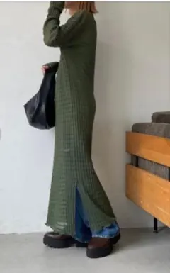 グリーン ロングワンピース