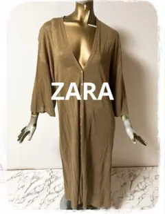 ☘️T20446☘️新品 ZARA ロングカーディガン Mのサムネイル
