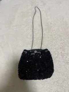 黒 スパンコール パーティーバッグ ショルダーバッグ ハンドバッグ　2way