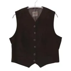 ミ*田様 ユーロ古着 スウェードレザーベスト バックベルト ダークブラウン 薄手