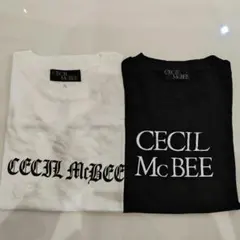 【新品】CECIL McBEE Tシャツ 2枚セット ホワイト/ブラック　フリー