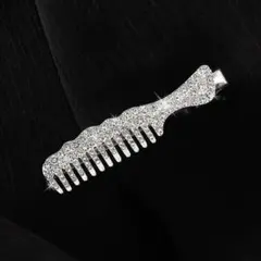 クリスタル装飾 コーム型ヘアクリップ 2個セット