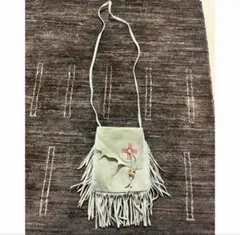 【ビンテージ】本革 スウェード インディアン調 ショルダーバッグ