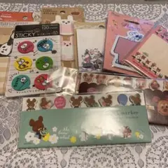 【新品】くまのがっこう　ムーミン　スヌーピー　ディズニー　付箋　セット　8点