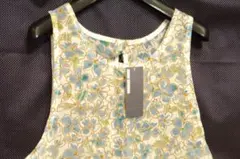 未使用品【JUNKO SHIMADA】背付き　エプロン　グリーン系　花柄のサムネイル