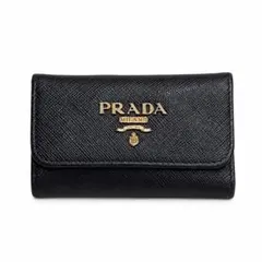 PRADA キーケース 6連 ブラック ゴールド金具 - メルカリ