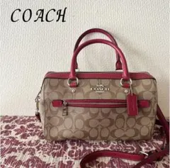 美品✨ コーチ シグネチャー ミニ エマ サッチェル 2way ハンドバッグ COACH ミニ エマ サッチェル シグネチャー 2way ハンドバッグ ピンク