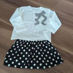 ドット柄スカート付きTシャツ 80サイズ