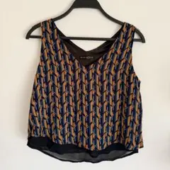 【美品】GORGE セットアップ ノースリーブチュニック&ワイドパンツ幾何学模様